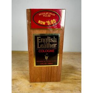 Vintage English Leather Cologne Mens 8oz MEM Company SEALED Wooden Box